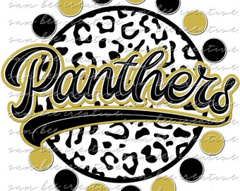 Panther Leopard Print Digital Design / Gepard Spieltag Baseball Softball Fußball Ball / Sublimation png Datei / direkter digitaler Download
