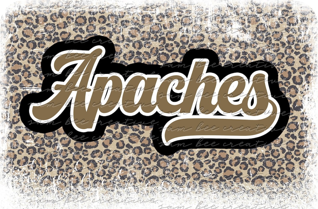 Apaches Retro Distressed Leopard Digital Design / Sublimation Png File ...