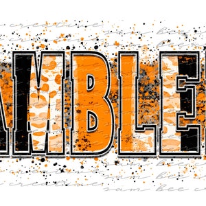 Ramblers leopard brush stroke digital design / cheetah print school spirit all sports / sublimation png file / instant digital download