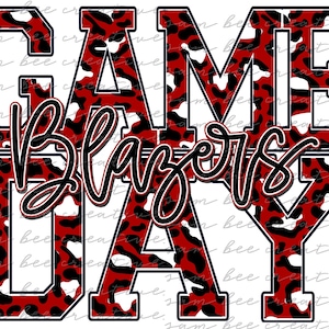 Blazers game day digital design / go blazers leopard game day / sublimation png file digital download / instant digital download