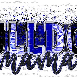 Bulldog mama leopard brush stroke digital design / cheetah paint splatter game day design / sublimation png file / instant digital download
