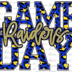 Raiders game day digital design / baseball softball leopard blue red / sublimation png file / digital download / instant download