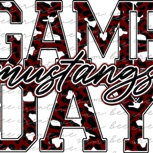 Mustangs game day digital design / leopard football basketball volleyball softball baseball / sublimation png file /instant digital download