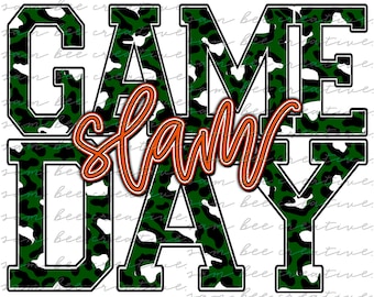 Slam game day digital design / go slam leopard cheetah game day / sublimation png file digital download / instant digital download