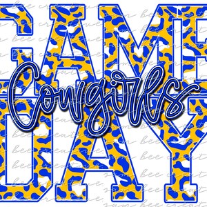 Cowgirls Spieltag digitales Design / Cowgirls Leopard Gepard alle Sportarten / Sublimation Png Datei sofortiger digitaler Download / Team Spirit Design