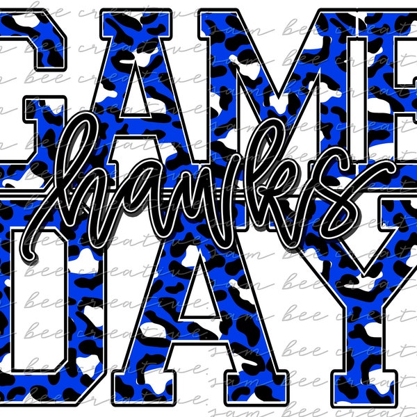 Hawks game day digital design / sublimation png file / instant digital download / leopard cheetah baseball softball football basketball