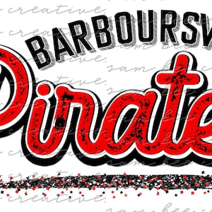 Barboursville pirates retro digital design / go pirates vintage grunge distressed / sublimation png file digital download / instant download