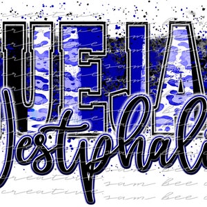 Westphalia Bluejays digital design / leopard brush stroke paint splatter baseball football / sublimation png file / instant digital download