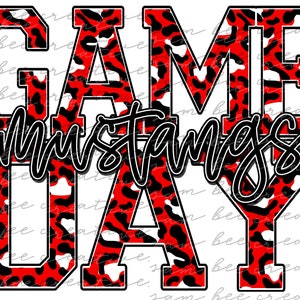 Mustangs game day digital design / football leopard game day / sublimation png file / instant digital download / mustangs cheetah game day