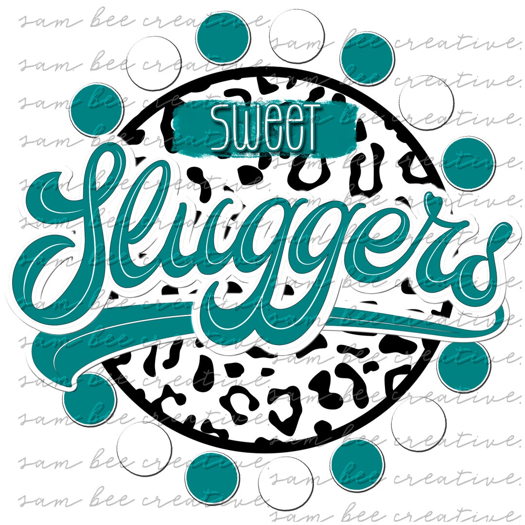 Sluggers Text Sweet Sluggers Leopard Round Game Day Digital Design / Sublimation Png ...