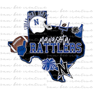 Navasota Rattlers Texas football digital design / school spirit small town big state pride / sublimation png file / instant digital download