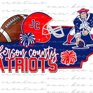 Jefferson County Patriots state digital design/school team spirit small town big pride/sublimation png instant digital download/TN Tennessee