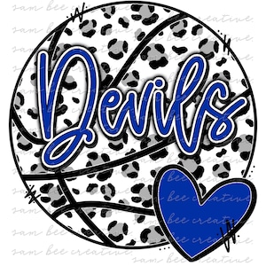 Devils leopard basketball digital design / cheetah game day / sublimation png file / instant digital download