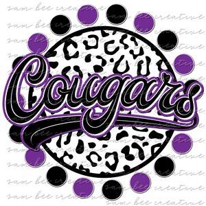 Cougars leopard print game day digital design / cheetah baseball softball leopard royal / sublimation png file / instant digital download