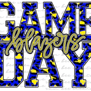Blazers game day digital design / go blazers leopard game day / sublimation png file digital download / instant digital download