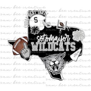 Sotomayor Wildcats Texas football digital design / school spirit small town big state pride/  sublimation png file/ instant digital download