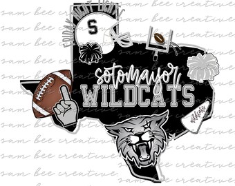 Sotomayor Wildcats Texas Football digitales Design / Schule Geist Kleinstadt großer Zustand Stolz / Sublimation Png Datei / sofortiger digitaler Download