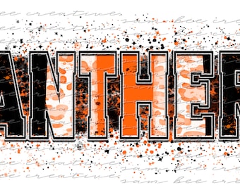 Panthers leopard brush stroke digital design / cheetah paint splatter game day design / sublimation png file / instant digital download
