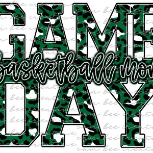 Basketball mom game day digital design / cheetah pattern leopard print basketball / sublimation png file / instant digital download