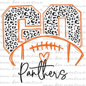 Panthers leopard print football digital design / panthers football design/ panther cheetah / sublimation png file / instant digital download