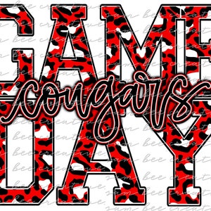 Cougars game day digital design / sublimation png file digital download / instant digital download / football basketball volleyball leopard