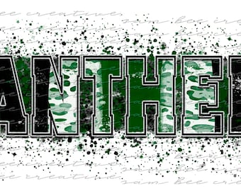 Panthers leopard brush stroke digital design / cheetah paint splatter game day design / sublimation png file / instant digital download