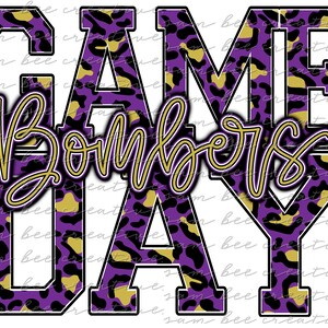 Bombers game day digital design / go bombers leopard cheetah game day / sublimation png file digital download / instant digital download