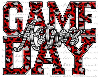 Astros game day digital design / sublimation png file / instant digital download / football basketball volleyball leopard cheetah