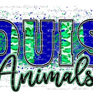 Louisi&#39; Animals brush stroke digital design / leopard cheetah game day all sports / sublimation png digital file / instant digital download