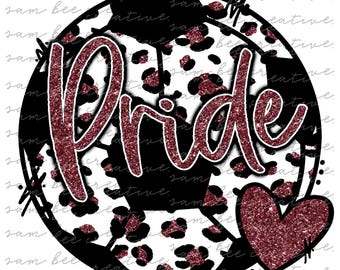 Pride glitter leopard soccer digital design / team love heart game day / sublimation DTG DTF png digital download / instant digital download
