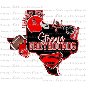 Strawn Greyhounds Texas football digital design / school spirit small town big state pride / sublimation png file / instant digital download