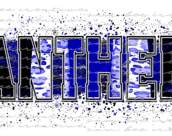 Panthers leopard brush stroke digital design / cheetah paint splatter game day design / sublimation png file / instant digital download