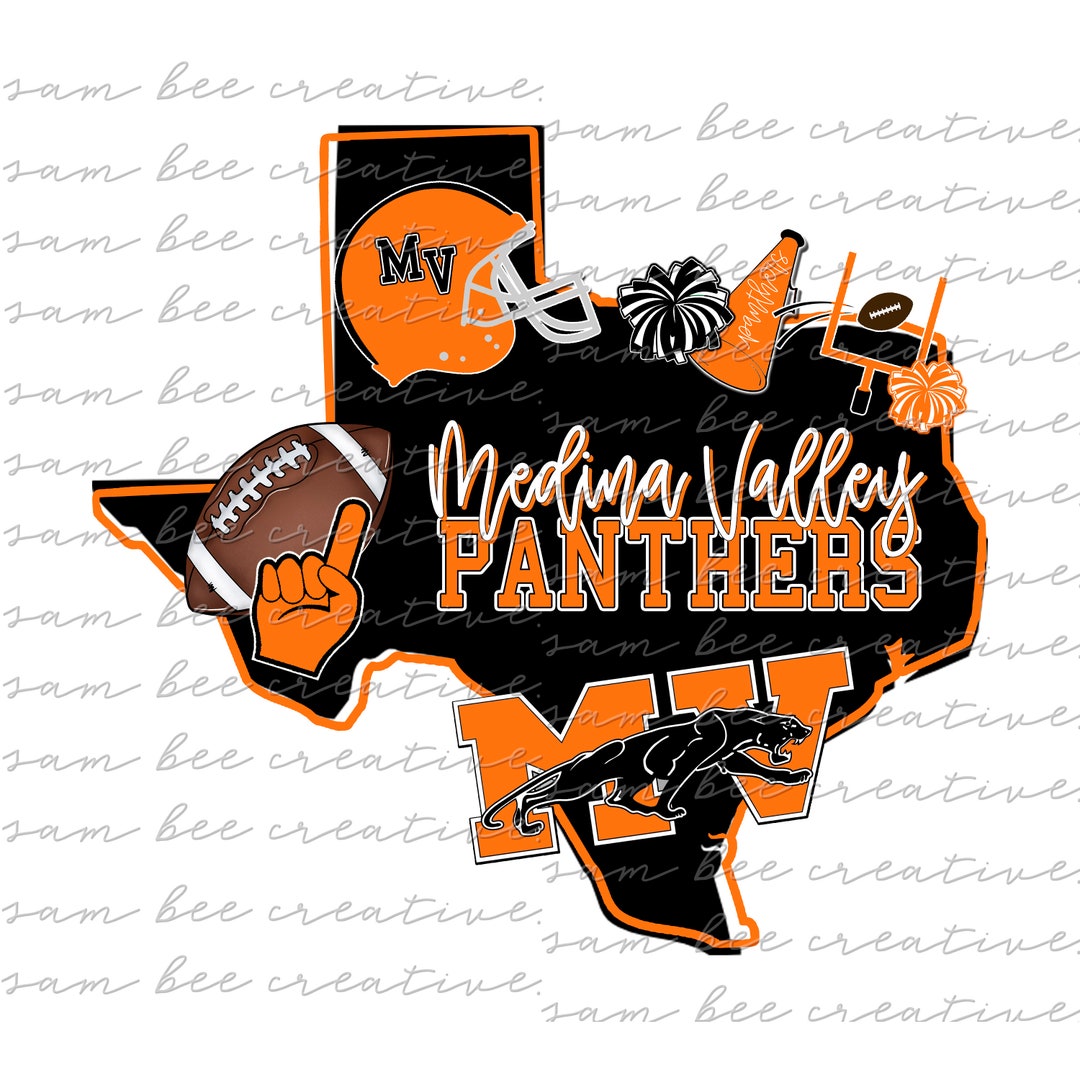 Medina Valley Panthers Texas Football Digital Design/school Spirit Small Town Big State Pride