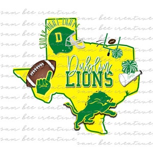Dublin Lions Texas football digital design / school spirit small town big state pride / sublimation png file / instant digital download