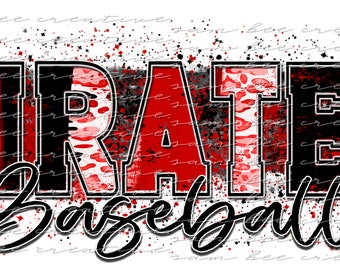 Pirates brush stroke paint splatter digital design / baseball softball football all sports / sublimation png file / instant digital download
