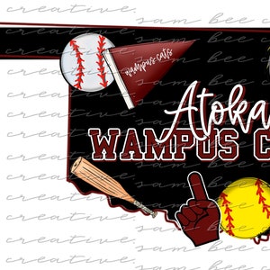 Atoka Wampus Cats Oklahoma state pride digital design / sublimation png file / instant digital download / request your team state & sports