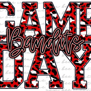 Bandits game day digital design / leopard cheetah game day / sublimation png file / instant digital download / football basketball baseball