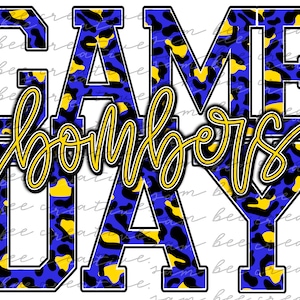 Bombers game day digital design / go bombers leopard cheetah game day / sublimation png file digital download / instant digital download