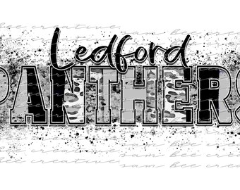 Ledford panthers leopard brush stroke digital design / cheetah pattern game day football / sublimation png file / instant digital download