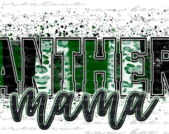 Panthers mama leopard brush stroke digital design / cheetah paint splatter game day design / sublimation png file / instant digital download