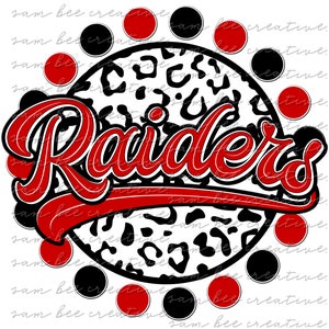 Raiders leopard print digital design / cheetah game day baseball softball football bball / sublimation png file / instant digital download