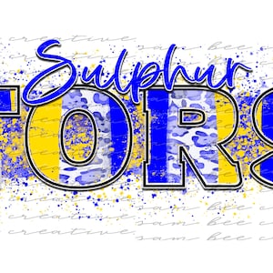 Sulphur tors game day digital design / leopard cheetah splatter baseball softball football / sublimation png file / instant digital download
