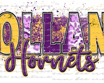 Holland Hornets digital design / Leopard pinselstrich splatter baseball fussball / sublimation png datei / direkter digitaler download