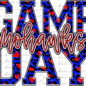 Mohawks game day digital design / baseball leopard game day / sublimation png file / digital download / customize for your team