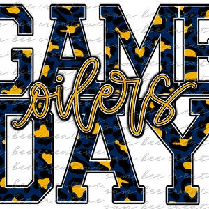 Oilers game day digital design / football leopard game day / sublimation png file / instant digital download