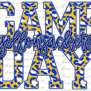 Yellowjackets game day digital design / yellow jackets baseball football cheetah leopard / sublimation png file / instant digital download