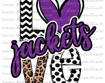 Jackets love digital design / sublimation png file / instant digital download/ leopard cheetah jackets football cheer/ doodle letters