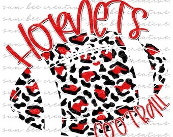 Hornets football leopard football digital design / sublimation png file digital download / customize for your team