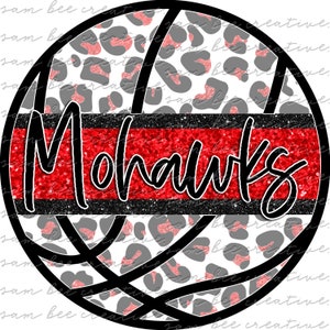 Mohawks leopard glitter basketball game day digital design / mohawks basketball / sublimation png file / instant digital download / cheetah