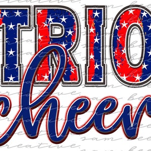 Patriots cheer patriotic digital design / cheer football softball baseball game day / sublimation png file / instant digital download